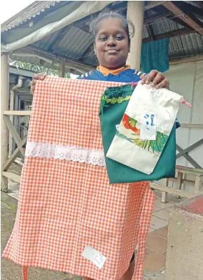  ?? Photo: Laiseana Nasiga ?? Komal Reddy with her apron and other items she had sewn.