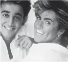  ?? PROVIDED BY COLUMBIA RECORDS ?? George Michael, right, and Andrew Ridgeley of Wham! get melancholy.