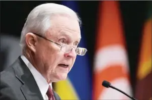  ?? MANDEL NGAN/AFP ?? US Attorney General Jeff Sessions speaks during an event in Washington, DC on December 4.