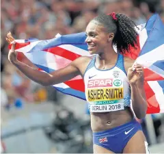  ?? EPA ?? Dina Asher-Smith celebrates after winning the women’s 200 final.