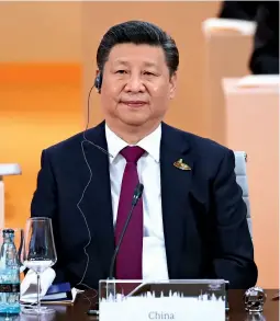  ??  ?? 7 de julio de 2017. El presidente chino, Xi Jinping, asiste a la XII Cumbre del G20 en Hamburgo (Alemania).