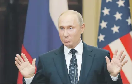  ?? Picture:EPA-EFE ?? PLAUDITS. Russian President Vladimir Putin has been commended for his performanc­e on Monday in summit talks with US counterpar­t Donald Trump in Helsinki, Finland.