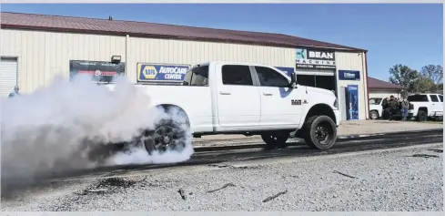  ??  ?? The best part about the burnout pad is that it operates on a first-come, first-serve basis, and is open to anyone that wants to light ‘em up. A lot of folks that hit the burnout pad did so with the stock skinnies on board, or near-bald tires in place out back.