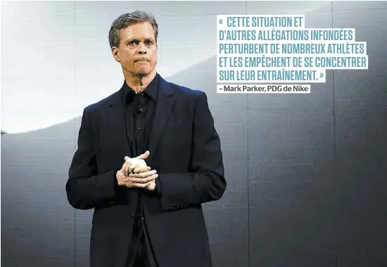  ?? PHOTO AFP ?? Le PDG du géant américain Nike, Mark Parker, a annoncé avoir mis un terme à l’Oregon Project hier.