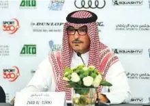  ?? Clint Egbert/Gulf News ?? Ziad Al Turki addresses the media during a press conference at the Emirates Golf Club.