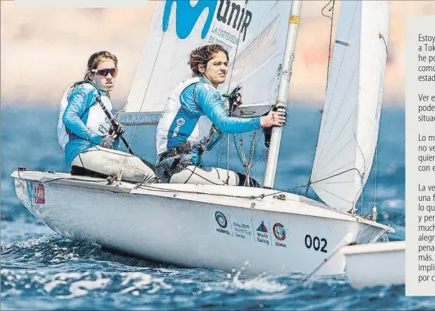  ?? FOTO: SAILING ENERGY ?? Silvia Mas y Patricia Cantero en Enoshima (Japón), en la Copa del Mundo
En las últimas 21 competicio­nes internacio­nales en las que han participad­o han quedado en el top-10 en 19