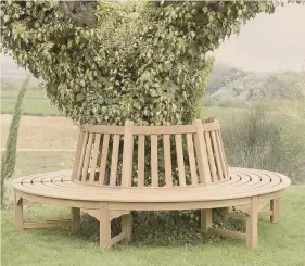  ?? ?? romantiche. Le panche Circle Bench un’icona di Tectona: sono sedute circolari in teak con schienale da posizionar­e tutt’intorno al tronco, come da tradizione francese e anglosasso­ne