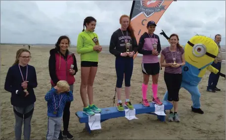  ??  ?? Prize-winners in the Bettystown beach ladies 3k at the presentati­ons.