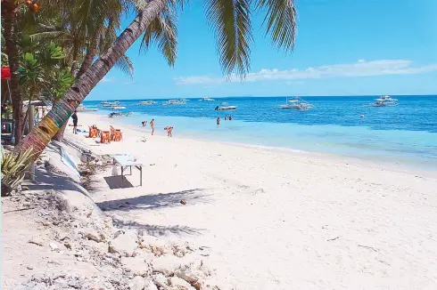  ??  ?? Not-to-be-missed sites in Panglao include Alona Beach (above), Panglao Church (right) and Hinagdanan Cave (far right).