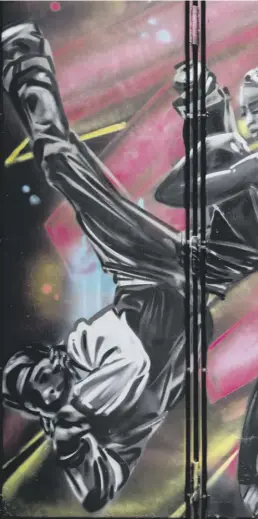  ??  ?? The Black Lives Matter mural at Dance Base in Edinburgh – the global protests following the death of George Floyd under the knee of a US police officer have sparked new artwork in the city