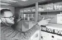  ?? Will Waldron / Albany Times Union ?? Luke Grandis at Project Safe Point shows boxes of needles stored in an exchange van in Albany N.Y.