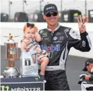  ?? BRIAN SPURLOCK/USA TODAY SPORTS ?? Kevin Harvick and daughter Piper celebrate his third win of 2019 Sunday.