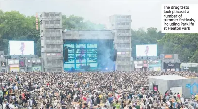  ??  ?? The drug tests took place at a number of summer festivals, including Parklife at Heaton Park