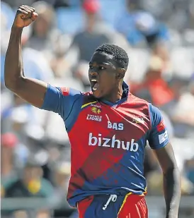  ?? /Ashley Vlotman/Gallo Images ?? Trump card: Kagiso Rabada is the Ram Slam tournament’s leading wicket-taker with eight scalps so far, and he will be gunning for more against the Titans.