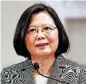  ??  ?? Tsai Ing-wen