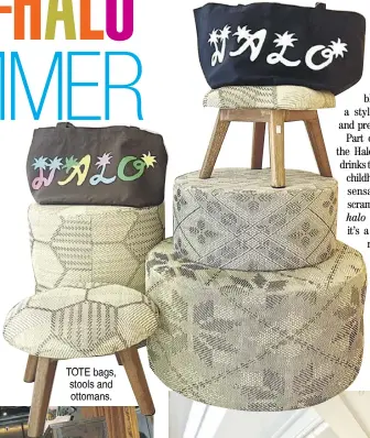  ?? ?? TOTE bags, stools and ottomans.