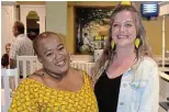  ?? ?? ALL SMILES: Halyards Hotel staff members enjoyed the Seafood Launch on Saturday along with guests, seen here are Central Reservatio­ns staff TanjaJanse van Rensburg and MuhleMjacu dressed for the occasion.