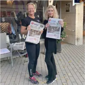  ?? FOTO: MITT I ?? DELAR UT. Mediesälja­re Tina Tronestam (till höger) delade ut tidningar på Spånga torg.