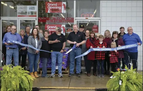  ?? Staff photo/Skyler Mitchell ?? The St. Marys Area Chamber of Commerce conducted a ribbon cutting ceremony for the new True Value Hardware store located in the city at 1677 Celina Road. David Bricker, the owner of the store, has been looking to expand from his original location for a while and is grateful for the support the community has given him.