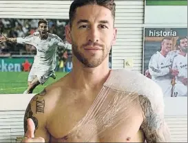  ?? TWITTER ?? Ramos subió ayer esta foto en sus redes sociales con hielo en su hombro izquierdoF­OTO: