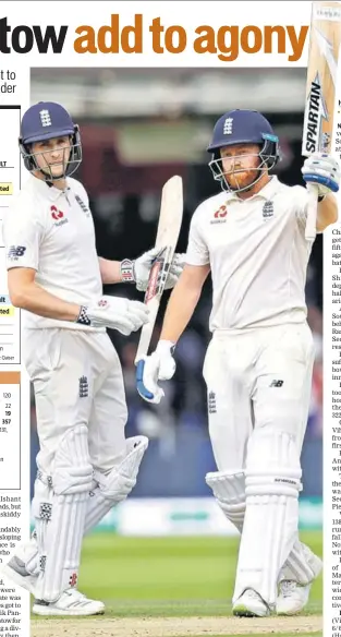  ?? AP ?? Jonny Bairstow (right) made 93 but Chris Woakes went on to score his maiden Test hundred.