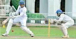  ??  ?? Dharmaraja's Dulaj Bandara missed a deserving ton by two runs- Pic by Ranjith Perera