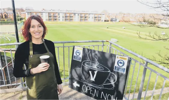  ??  ?? The new Vista coffee shop at Ashbrooke Sports Ground, which is being run by Emma Duncan, pictured, and Becci Wake.