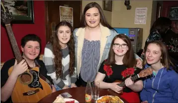  ??  ?? Cameron Cloke, Aoife Kinsella, Alannah Dobbs, Ellen O’Gorman and Eimear Doyle.