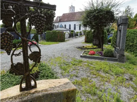  ?? Foto: Marcus Merk ?? Immer mehr ehemalige Gräber auf dem Friedhof in Gersthofen bleiben unbelegt (rechts). Statt der Leerstelle­n sollten „Ruheinseln“eingericht­et werden, die zum Innehalten, beten oder Meditieren einladen, schlägt die SPD/Grünen Fraktion des Stadtrats vor.