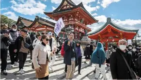  ?? afp ?? Popular destinatio­n: Tourism to Japan has been booming since pandemic-era border restrictio­ns were lifted. —