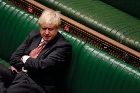  ??  ?? Johnson risks more than his reputation with his plan to break the law (UK Parliament/EPA)