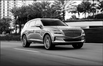  ?? COURTESY OF GENESIS MOTOR NORTH AMERICA VIA ASSOCIATED PRESS ?? The GV80 stands out with its smooth ride quality, helpful technology features and available 375-horsepower V6 engine.
