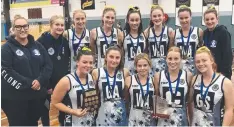  ??  ?? VICTORS: Best and fairest Amelia Holland, and the winning GFNL under-15s netball team
