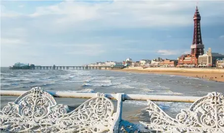  ?? RICK STEVES ?? Blackpool is dominated by the Blackpool Tower. Shaped like a stubby Eiffel Tower, this 518-foot-tall symbol of Blackpool has a grand view.