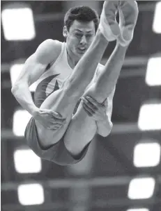  ?? [SUBMITTED] ?? Elmira resident and national trampoline gymnast Nathan Shuh placed fifth at the 2016 Pan American Trampoline championsh­ips in Bogota, Colombia earlier this month.