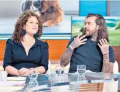  ??  ?? Pet peeve: Zoe with Towie’s Peter Wicks on Good Morning Britain