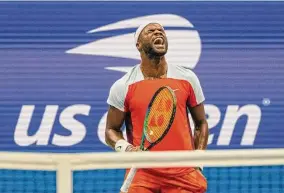  ?? Hiroko Masuike/New York Times ?? Frances Tiafoe became the first American man to reach the U.S. Open semifinals since Andy Roddick in 2006 with his victory over Andrey Rublev on Wednesday.