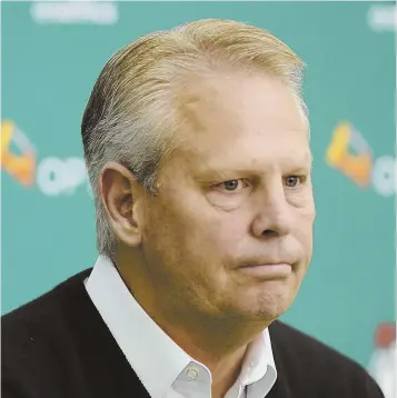  ?? Heraldfile­phoTo ?? ON THE SPOT: Celtics boss Danny Ainge, unable to make a big trade, took Cal’s Jaylen Brown with the No. 3 overall pick last night. GUERSCHON YABUSELE