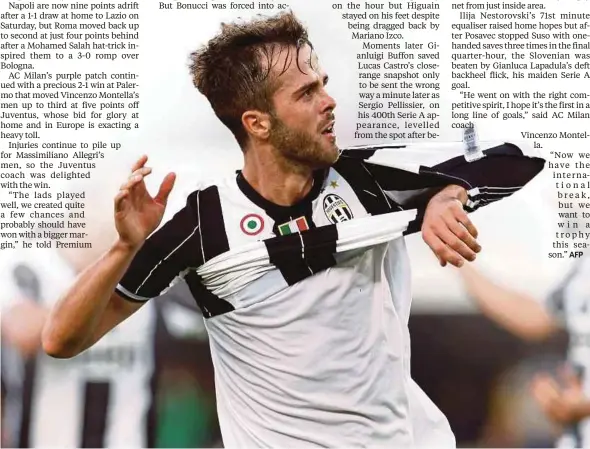  ??  ?? Miralem Pjanic
Juventus won 2-1.
AFP