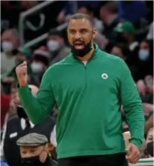  ?? ?? ‘IT’S HUGE’: Celtics head coach Ime Udoka said the live action of a game, even at the lower level, is better than practice for getting players such as Aaron Nesmith, who have missed games, back on track.