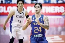  ?? (FIBA photo) ?? Dwight Ramos top-scored for the Gilas Pilipinas with 19 points in their repeat victory over South Korea in the 2021 FIBA Asia Cup qualifiers third window.