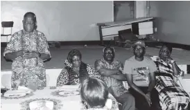  ??  ?? Zanu-PF Bulawayo provincial chairperso­n, Cde Callistus Ndlovu, addresses aspiring candidates and members of the provincial coordinati­ng committee during a meeting held at Davies Hall in Bulawayo yesterday. Following proceeding­s (from left) are the...