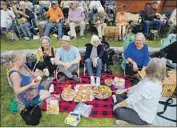  ??  ?? A PRE-SHOW picnic at the Volcano Amphitheat­re, a cultural hub in the small Amador County hamlet.