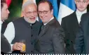  ?? — AFP ?? Prime Minister Narendra Modi with French President Francois Hollande during an official dinner in Paris in 2015.