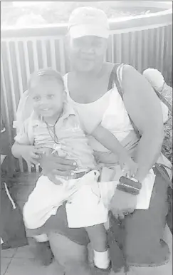  ??  ?? Melan Salvary and her grandson Oliver, who both died when a massive wave swept them away in St Maarten during the passage of Hurricane Irma last Tuesday.