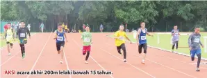  ??  ?? AKSI acara akhir 200m lelaki bawah 15 tahun.