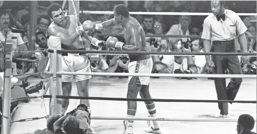  ?? ASSOCIATED PRESS ?? Jerry Izenberg says of Muhammad Ali, who lost to Larry Holmes in 1980: “What I didn’t know is that a couple of morons had him on a diuretic diet. That’s how he lost the weight. He could barely lift his arms that night.”