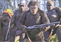  ??  ?? It’s what’s inside that counts: Serkis in “War for the Planet of the Apes.”