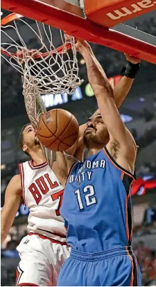  ?? GETTY IMAGES ?? Steven Adams shows his strength under the basket.
