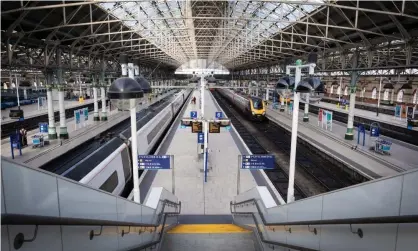 ?? Photograph: Andy Barton/SOPA Images/Rex/Shuttersto­ck ?? Manchester Piccadilly train station, 23 March 2020: ‘Almost overnight, most people who work in an office were sent home, and it now seems clear that many could do their job remotely.’
